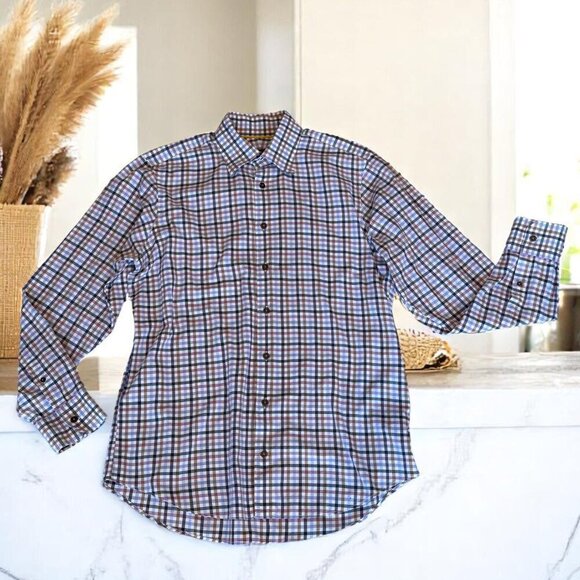 Robert Talbott Trim Fit Plaid Button Down Shirt Size Large 100% Cotton - Picture 15 of 16